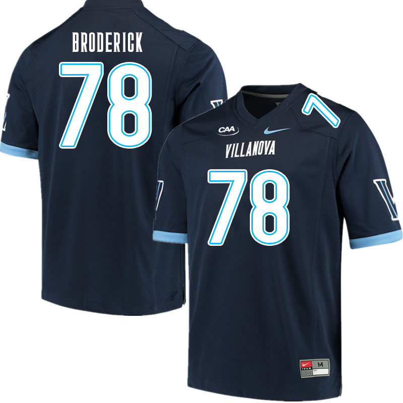 Men #78 Tommy Broderick Villanova Wildcats College Football Jerseys Stitched Sale-Navy